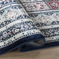 Load image into Gallery viewer, Hereke Persian Garden Panel Rug — Navy — detail