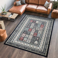 Load image into Gallery viewer, Hereke Persian Garden Panel Rug — Navy — in room
