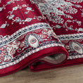 Load image into Gallery viewer, Hereke Sunburst Medallion Rug — Red — detail