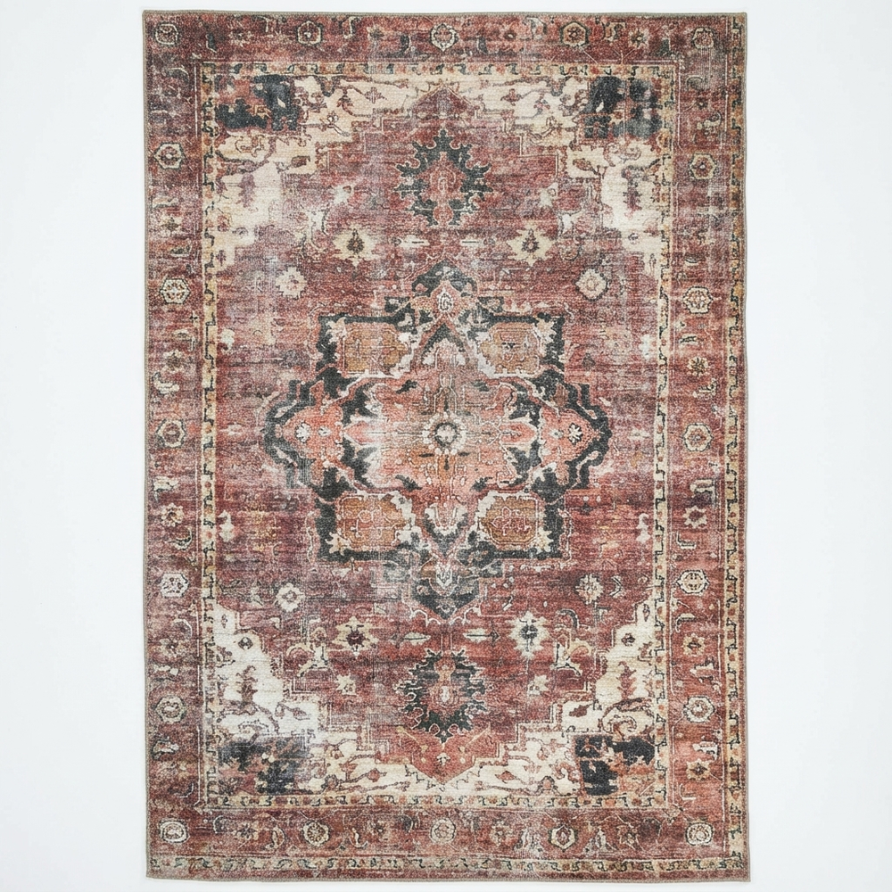 vintage rug★ビンテージ★メキシカンラグ★usa仕入れ★ Distressed Vintage Cezanne Area in Multicolor Rug – The Rug