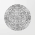 Load image into Gallery viewer, Distressed Vintage Chilaz in Grey : Round Rug