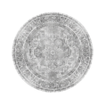 Load image into Gallery viewer, Distressed Vintage Chilaz in Grey : Round Rug