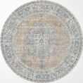 Load image into Gallery viewer, Distressed Vintage Oxus Desert in Grey : Round Rug