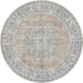 Load image into Gallery viewer, Distressed Vintage Oxus Desert in Grey : Round Rug
