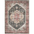 Load image into Gallery viewer, Juana Classic Design Machine Washable in Red & Black Rug