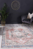 Load image into Gallery viewer, Distressed Vintage Cezanne Terracotta Sky Area Rug in room
