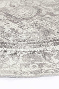 Load image into Gallery viewer, Distressed Vintage Chilaz Grey Round Rug side view