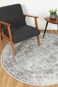 Load image into Gallery viewer, Distressed Vintage Chilaz Grey Round Rug