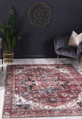 Load image into Gallery viewer, Distressed Vintage Cezanne Terracotta Area Rug in living room