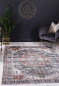 Load image into Gallery viewer, Distressed Vintage Cezanne Rabbit Gray Inca Gold Area Rug