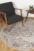 Load image into Gallery viewer, Sauville Blush Multi Round Rug on floor