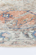 Load image into Gallery viewer, Distressed Vintage Pissarro Terracotta Sky Round Rug side view