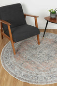 Load image into Gallery viewer, Distressed Vintage Oxus Desert Round Rug under table