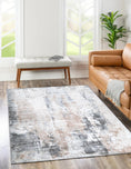 Load image into Gallery viewer, Abstract Twilight Ash Rug in living room