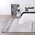 Load image into Gallery viewer, Alma Scandi Silver Rug in bedroom
