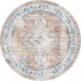 Load image into Gallery viewer, Distressed Vintage Pissarro Terracotta in Grey & Beige : Round Rug