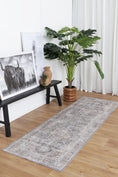 Load image into Gallery viewer, Distressed Vintage Kendra Ash Runner Rug on floor