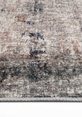 Load image into Gallery viewer, Abstract Border Echo Blu-Grey Runner, On floor