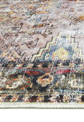 Load image into Gallery viewer, Distressed Vintage Derya Multi Round Rug side view