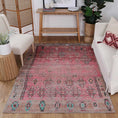 Load image into Gallery viewer, Vintage Chaima Tribal Rose Rug Runner in living room