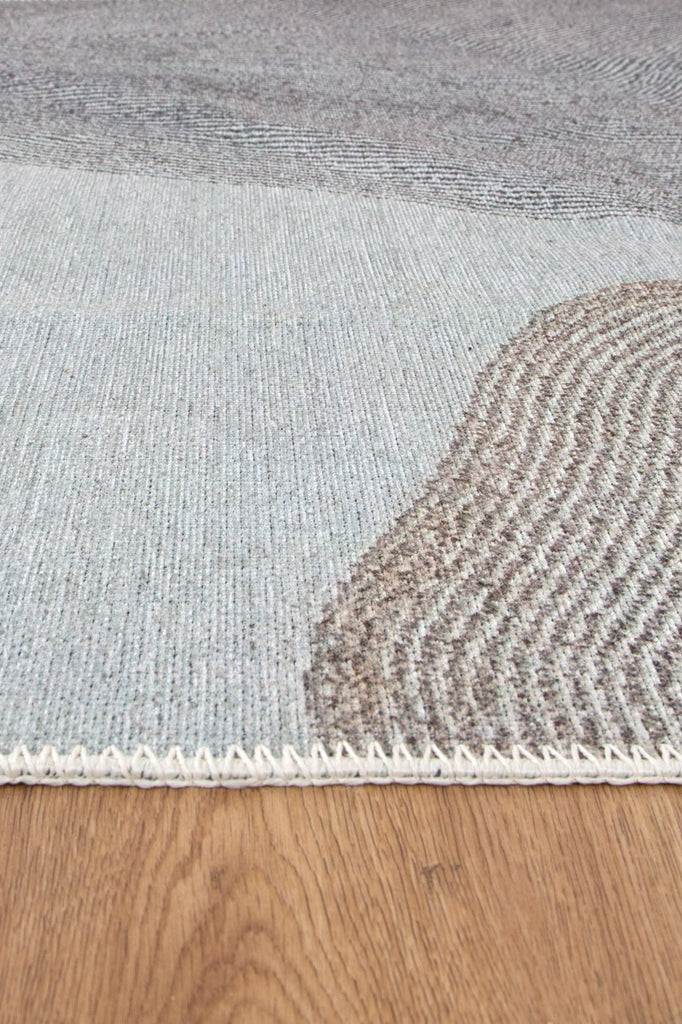 Tempo Neutral Area Rug on side