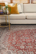 Load image into Gallery viewer, Regency Antique Red Area Rug on sofa 
