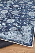 Load image into Gallery viewer, Wedgewood Blue Vintage Area Rug on side
