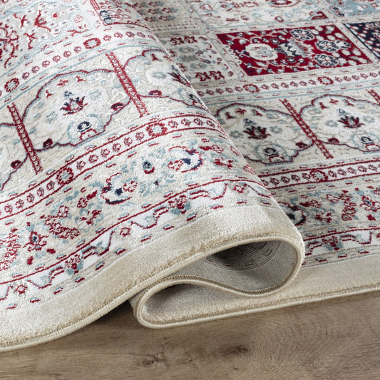 Hereke Persian Garden Panel Rug — Beige — detail