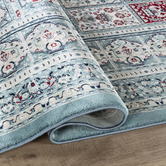 Hereke Persian Garden Panel Rug — Blue — detail