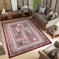 Load image into Gallery viewer, Hereke Persian Garden Panel Rug — Red — in room
