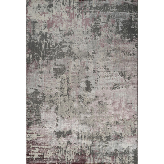 Florence Modern Abstract Rug — Lilac & Grey — top view