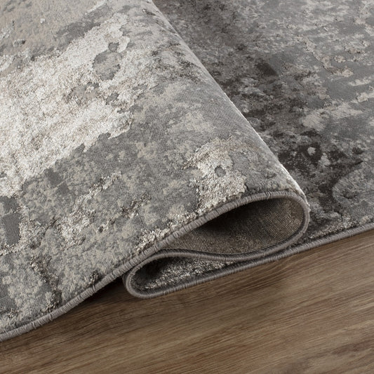 Florence Modern Abstract Rug — Mink & Grey — detail