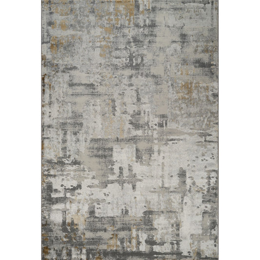 Florence Distressed Abstract Rug — Gold & Grey — top view