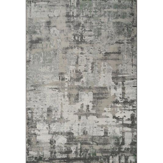 Florence Distressed Abstract Rug — Green & Grey — top view