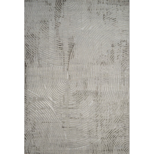 Florence Modern Curve Rug — Mink & Grey — top view