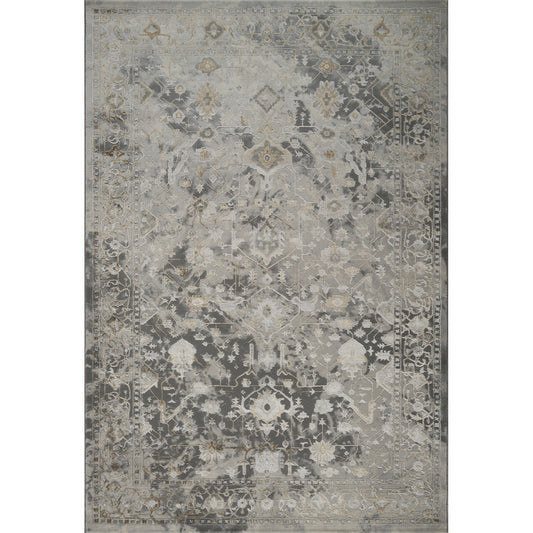 Florence Vintage Oriental Rug — Gold & Grey — top view