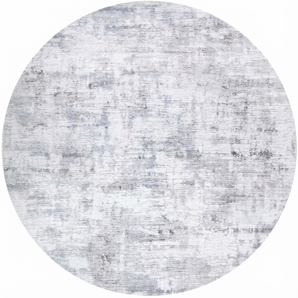 Abstract Evalina in Grey : Round Rug – The Rug Collective™