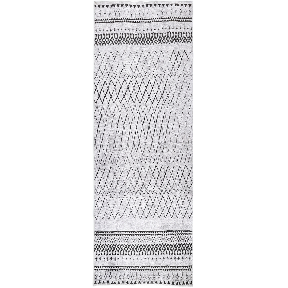 Alma Scandi Moroccan in Silver : Runner Rug – The Rug Collective™