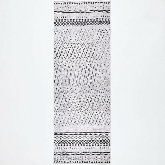 Alma Scandi Moroccan in Silver : Runner Rug
