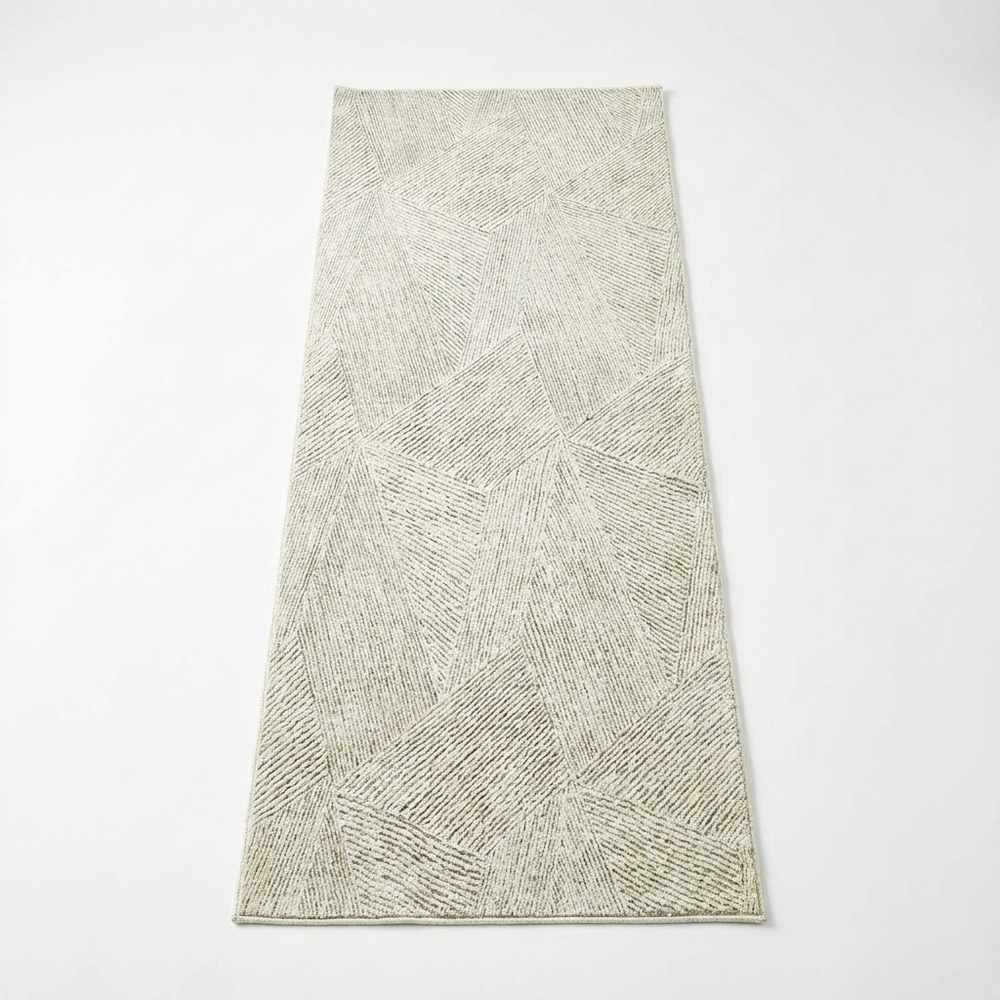 Alpine Neutral Geometric in Black : Runner Rug