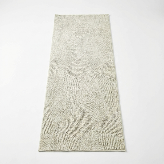 Alpine Neutral Geometric in Black : Runner Rug