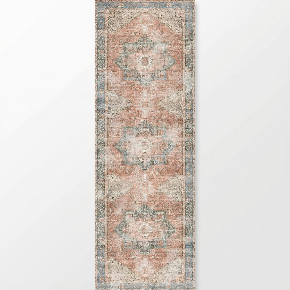 Cezanne Terracotta Multicolor Runner Rug