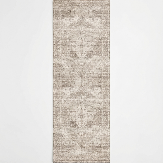 Chateau Machine Washable in Beige : Runner Rug