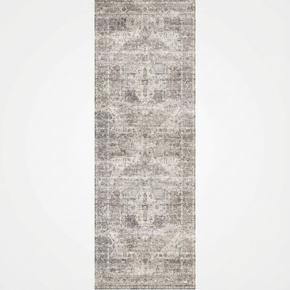 Chateau Machine Washable in Grey : Runner Rug