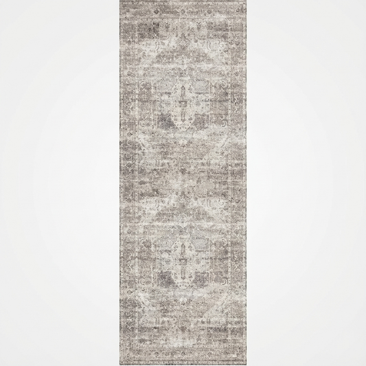 Chateau Machine Washable in Grey : Runner Rug