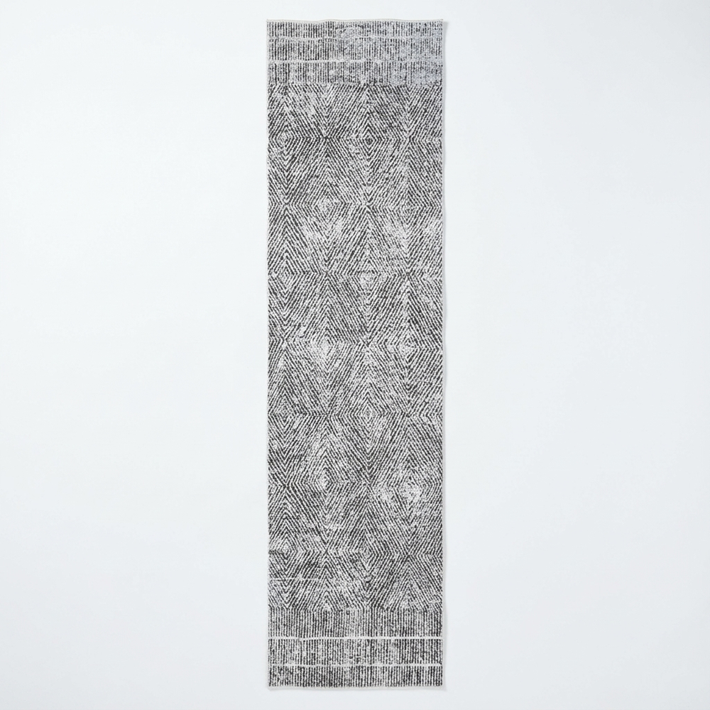 Contemporary Lauro in Grey : Runner Rug