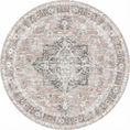 Load image into Gallery viewer, Distressed Vintage Cezanne Area in Multicolor : Round Rug
