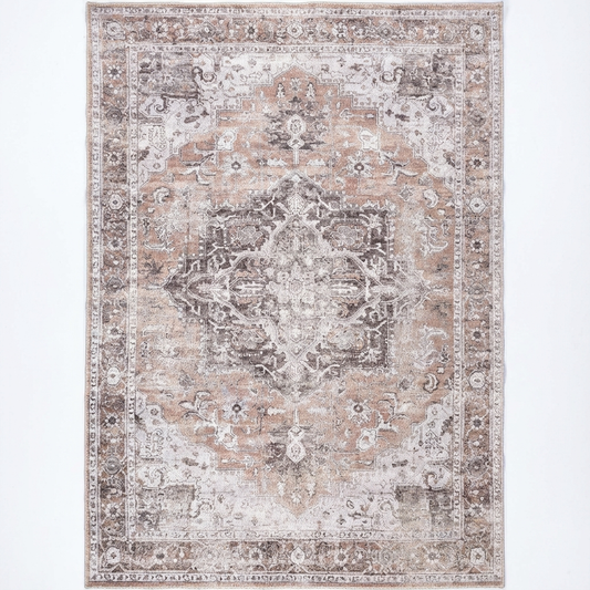 Distressed Vintage Cezanne Area in Multicolor Rug