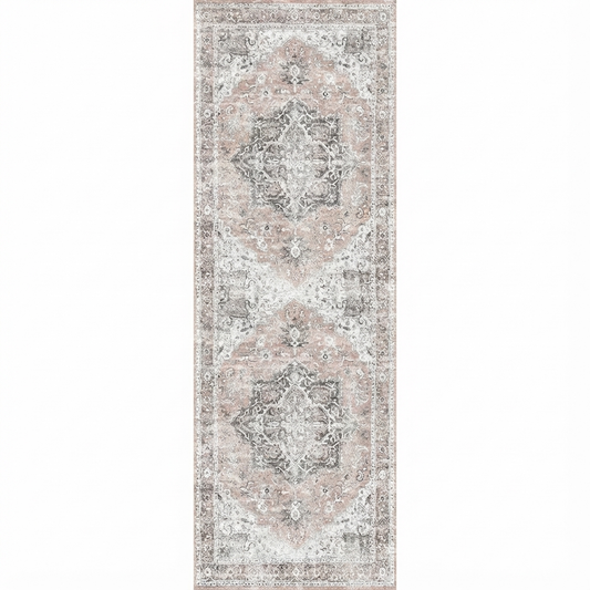 Distressed Vintage Cezanne Area in Multicolor : Runner Rug