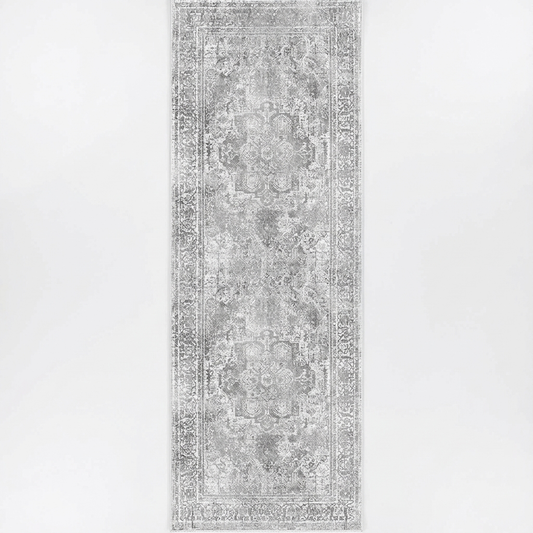 Distressed Vintage Chilaz in Grey : Runner Rug